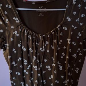 Brown shirt with flowers from hollister
